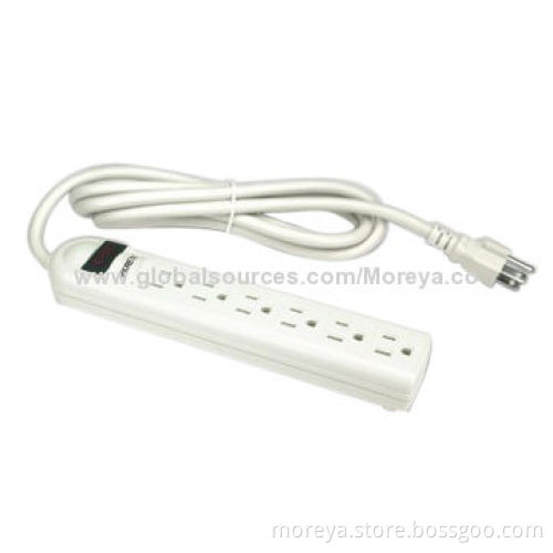 Power Strip of American Standard with 6 Lengthwise Socket Outlets, PC + ABS Plastic, Extension CordNew